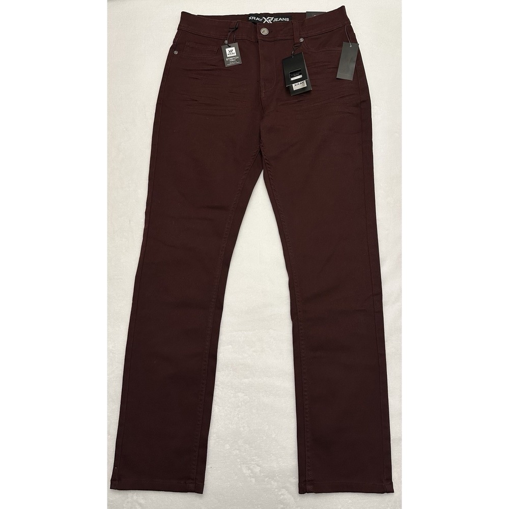 XRAY Slim Fit Commuter Stretch Mens 32x32 Fig Burgundy Jeans NWT XMP12041